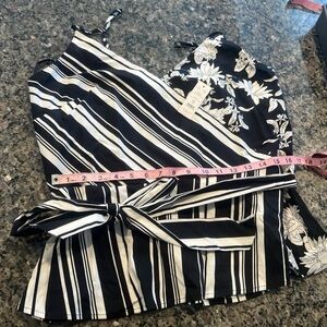 White House, Black market peplum tank with tye